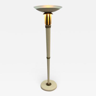 Fine French Art Deco Lacquer and Glass Floor Lamp