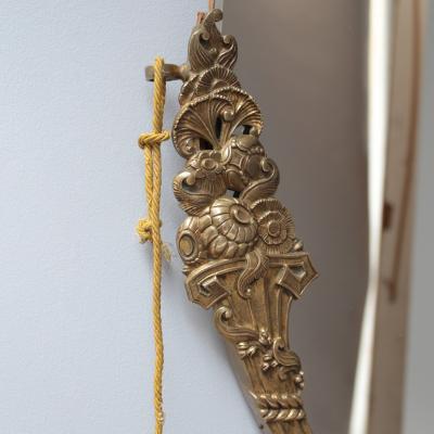 Fine French Art Deco Oval Mirror with a Solid Brass Frame