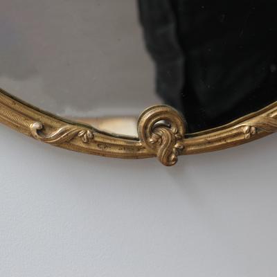 Fine French Art Deco Oval Mirror with a Solid Brass Frame