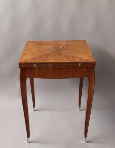 Fine French Art Deco Rosewood Envelope Side Game Table
