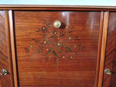 Fine French Art Deco Sideboard with Marquetry and Brass Details
