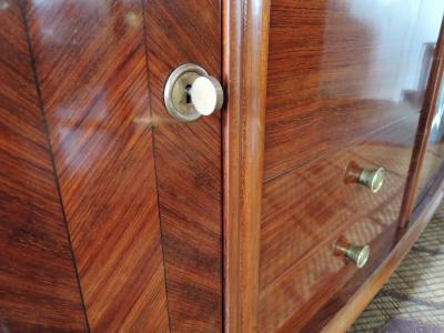Fine French Art Deco Sideboard with Marquetry and Brass Details