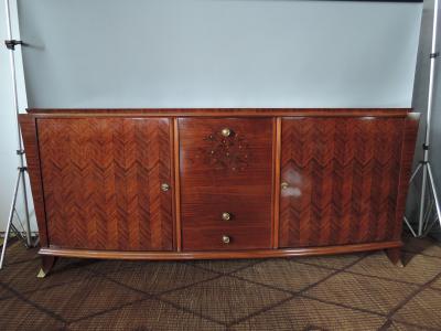 Fine French Art Deco Sideboard with Marquetry and Brass Details