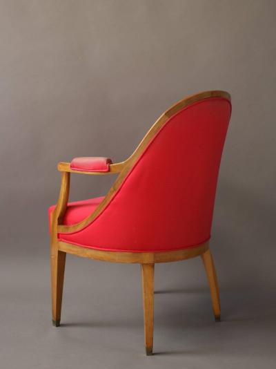 Fine French Art Deco Walnut Gondola Armchair