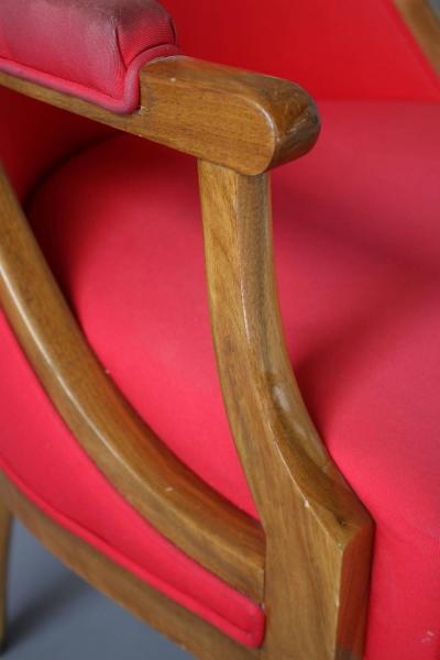 Fine French Art Deco Walnut Gondola Armchair