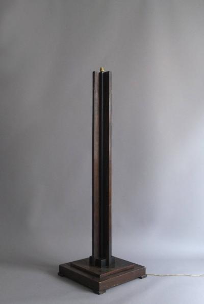 Fine French Art Deco Wooden Base Square Floor Lamp