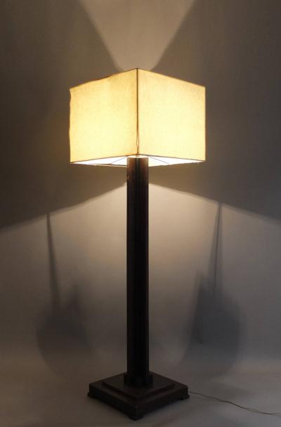 Fine French Art Deco Wooden Base Square Floor Lamp