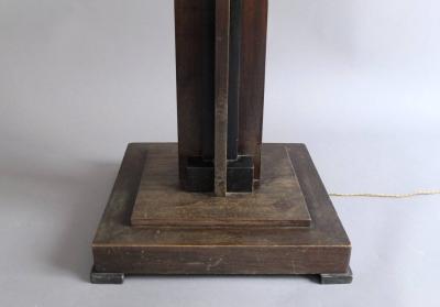 Fine French Art Deco Wooden Base Square Floor Lamp