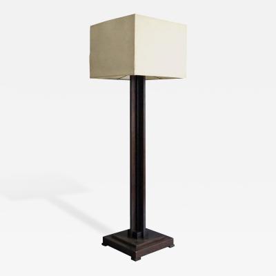 Fine French Art Deco Wooden Base Square Floor Lamp