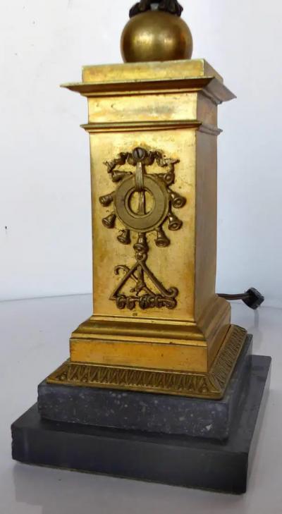 Fine French Empire 19th Century Bronze Candelabras Mounted as Lamps Pair