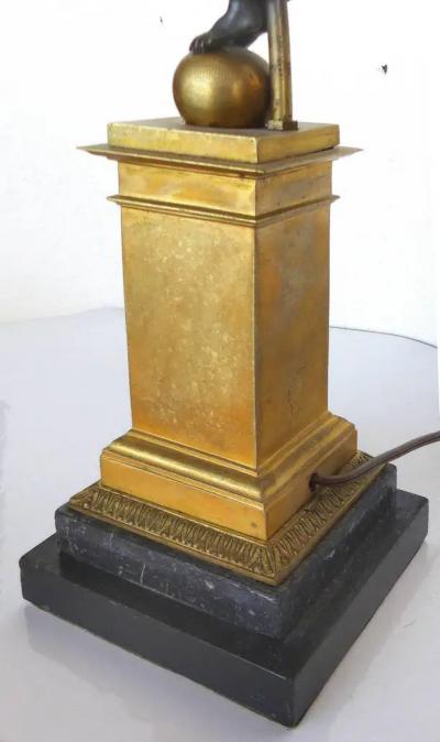 Fine French Empire 19th Century Bronze Candelabras Mounted as Lamps Pair