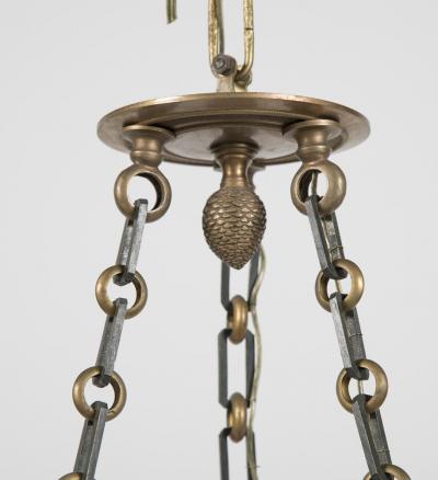 Fine French Empire Style Patinated Gilt Bronze Chandelier