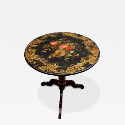 Fine French Napoleon III Lacquered Tilt Top Table