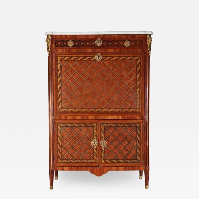 Fine French Ormolu Mounted Marqueterie Secretaire Abattant