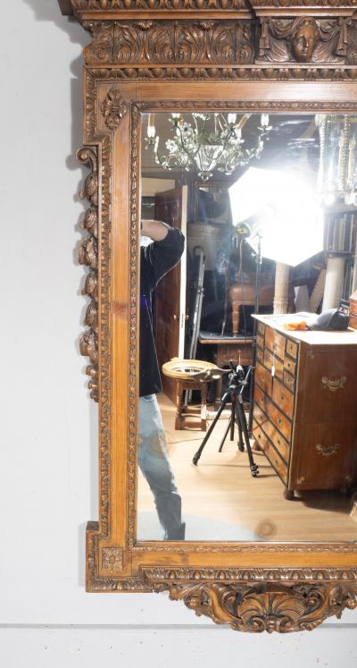 Fine George II Carved Stained Pine Mirror