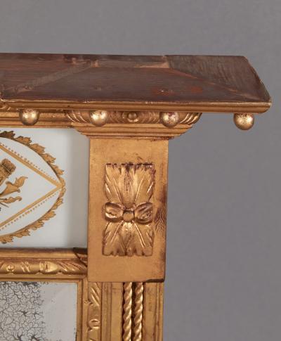 Fine George III Giltwood and Verre Eglomise Pier Mirror