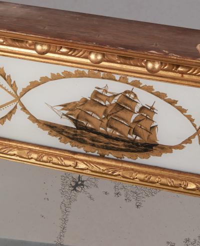 Fine George III Giltwood and Verre Eglomise Pier Mirror