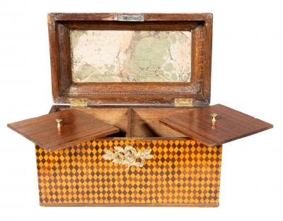 Fine George III Parquetry Teacaddy