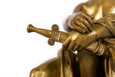 Fine Grand Tour Italian Bronze Sculpture of Ludovisi Ares Mars ca 1872