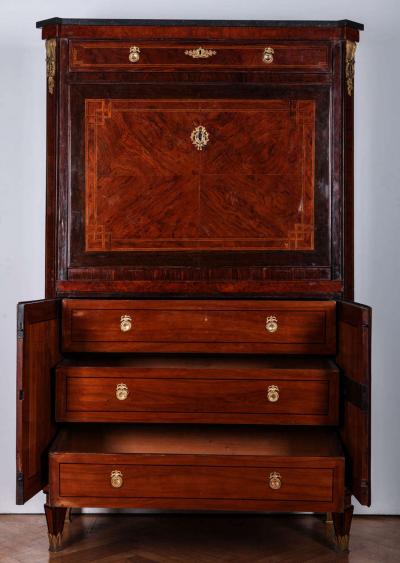 Fine Italian 18th Century Ormolu Mounted Parquetry Secretaire a Abattant