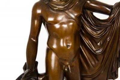 Fine Italian Grand Tour 19th Century Bronze Sculpture of Apollo Belvedere