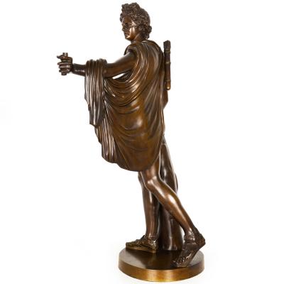 Fine Italian Grand Tour 19th Century Bronze Sculpture of Apollo Belvedere