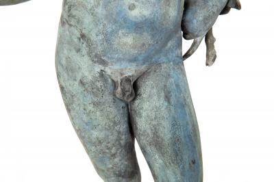 Fine Italian Grand Tour Antique Bronze Sculpture Statue of Narcissus of Pompeii