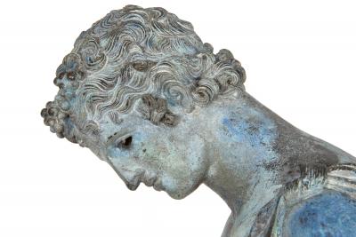 Fine Italian Grand Tour Antique Bronze Sculpture Statue of Narcissus of Pompeii