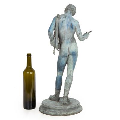 Fine Italian Grand Tour Antique Bronze Sculpture Statue of Narcissus of Pompeii