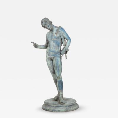 Fine Italian Grand Tour Antique Bronze Sculpture Statue of Narcissus of Pompeii