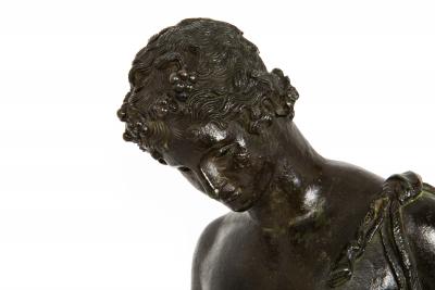 Fine Italian Grand Tour Antique Bronze Sculpture of Narcissus after Antiquity