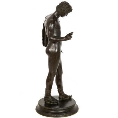 Fine Italian Grand Tour Antique Bronze Sculpture of Narcissus after Antiquity