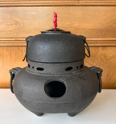 Fine Japanese Cast Iron Chagama Set for Tea Ceremoney