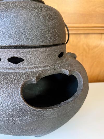 Fine Japanese Cast Iron Chagama Set for Tea Ceremoney