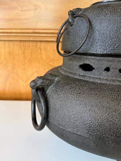 Fine Japanese Cast Iron Chagama Set for Tea Ceremoney
