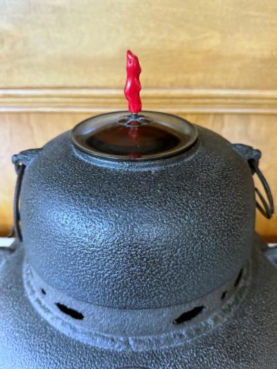 Fine Japanese Cast Iron Chagama Set for Tea Ceremoney