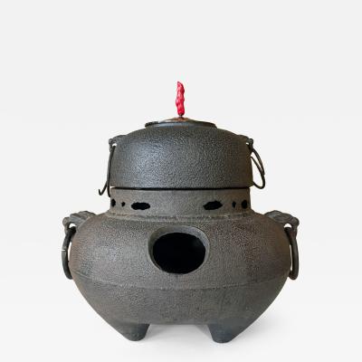 Fine Japanese Cast Iron Chagama Set for Tea Ceremoney