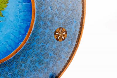 Fine Japanese Cloisonn Enamel Charger Peonies Birds Butterflies Goto Seizabur 