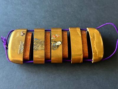 Fine Japanese Inro with Maki e and Inlay by Shokasai and Shibayama