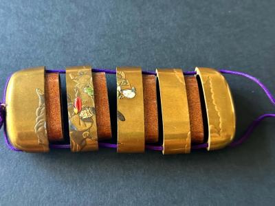 Fine Japanese Inro with Maki e and Inlay by Shokasai and Shibayama