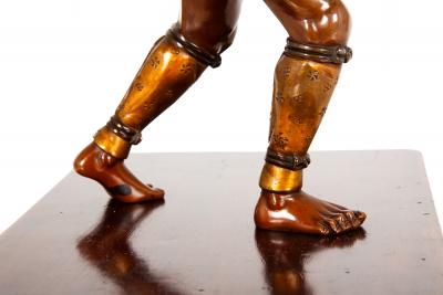 Fine Japanese Meiji Period Bronze Sculpture Okimono of Fire Watchman