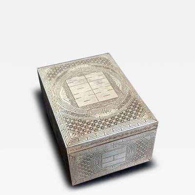 Fine Korean Box with Tray Iron with Silver Inlay Joseon Dynasty