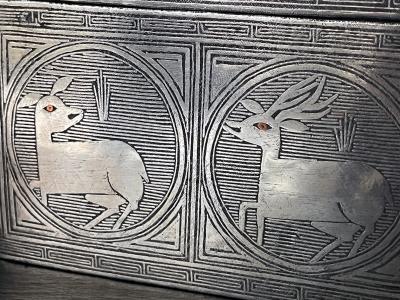 Fine Korean Iron Tobacco Box with Silver Inlay Joseon Dynasty