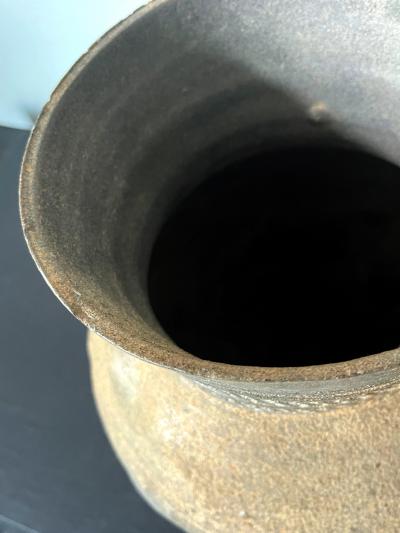 Fine Korean Pottery Footed Jar with Long Neck Silla Period