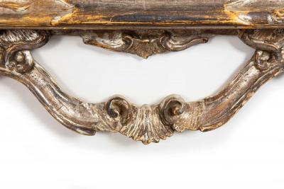 Fine Large Italian Rococo Silver Gilt Carved Antique Wall Mirror circa 1870