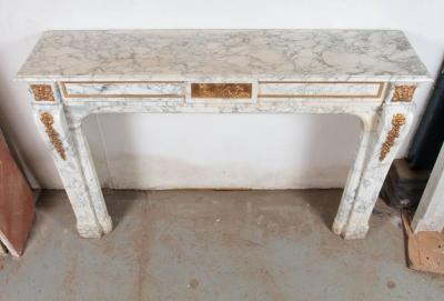 Fine Louis XVI style Arabescato Marble Mantle