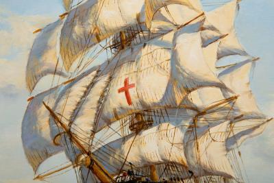 Fine Maritime Seascape Painting of American Clipper Ships by Henry Scott