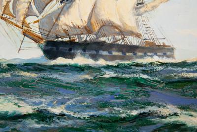 Fine Maritime Seascape Painting of American Clipper Ships by Henry Scott