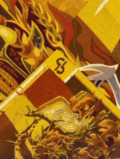 Fine Mid century French tapestry Signed by Simon Chaye 4 0 x 6 2 