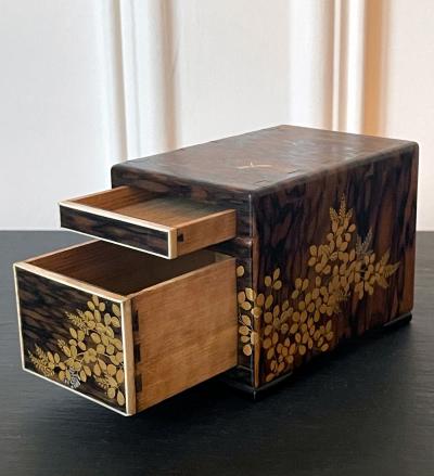Fine Miniature Japanese Kodansu with Lacquer Inlays